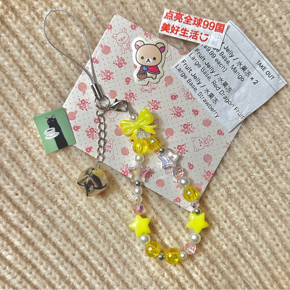 wishing star kawaii keychain phone charm 💫